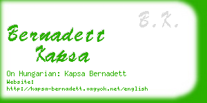 bernadett kapsa business card